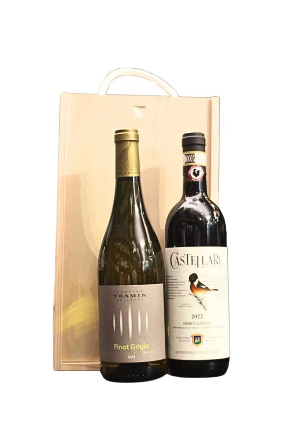 2 Bottle Italian Wooden Gift Set